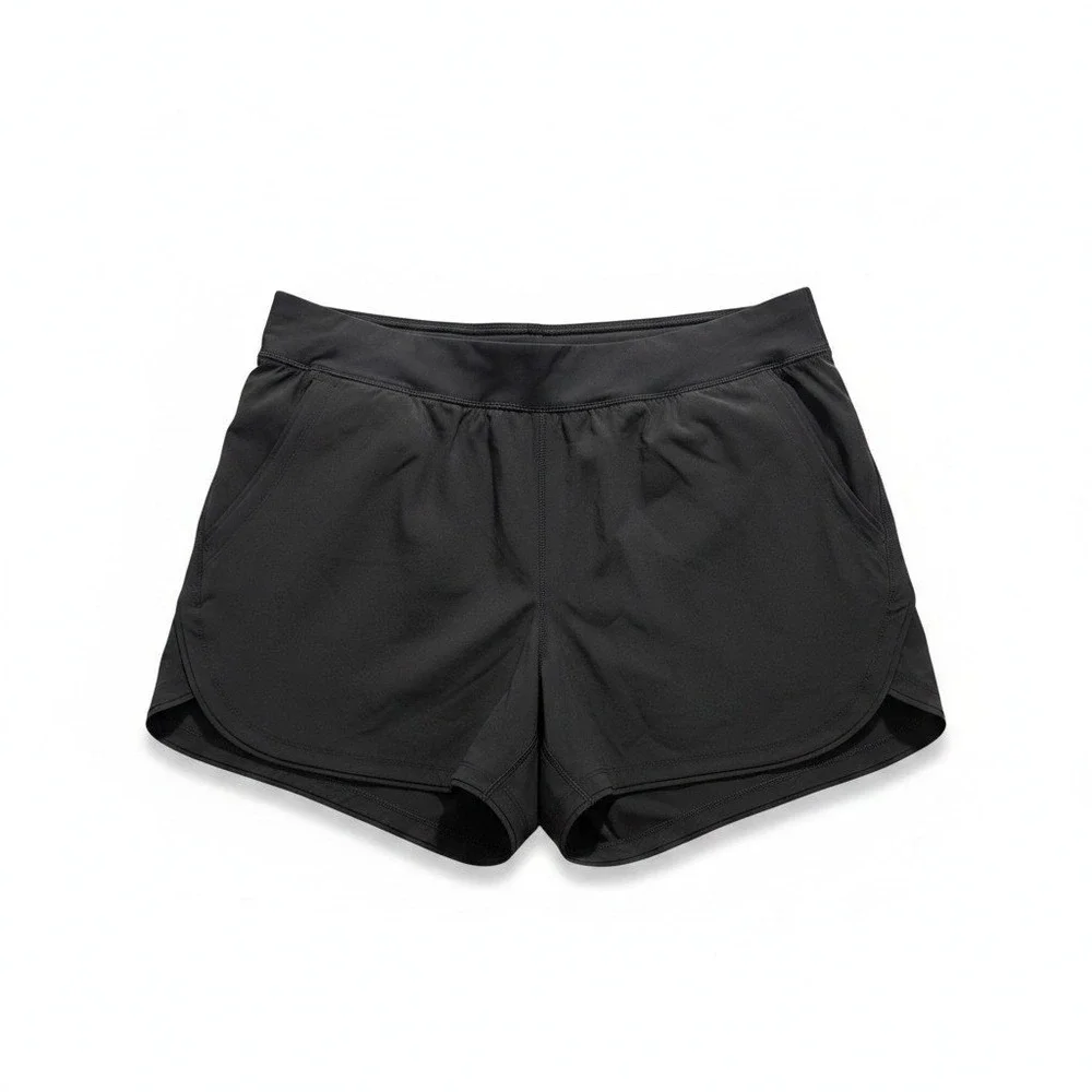 Lands‎ End 16 Black Womens Athletic Shorts Casual Workout Running Gym Athleisure